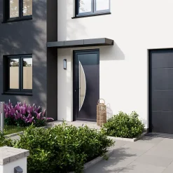 Porte d'entrée pvc anthracite RAL 7016 Hermoso 96 x h.218 cm poussant droit-Fortia Outlet