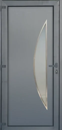 Porte d'entrée pvc anthracite RAL 7016 Hermoso 96 x h.218 cm poussant droit-Fortia Outlet