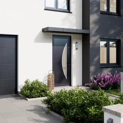 Porte d'entrée pvc anthracite RAL 7016 Hermoso 96 x h.218 cm poussant droit-Fortia Outlet