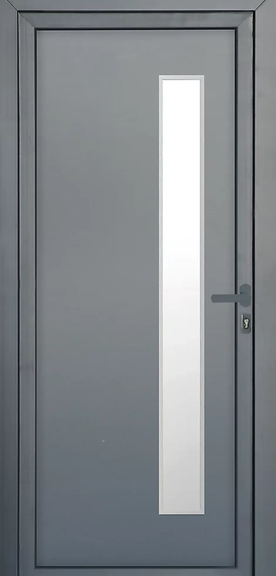 Fortia Porte d'entrée pvc anthracite RAL 7016 Gatteo 96 x h.218 cm poussant gauche