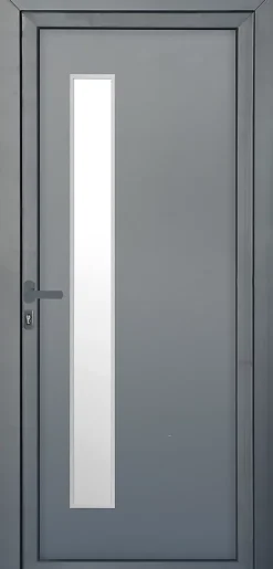 Porte d'entrée pvc anthracite RAL 7016 Gatteo 96 x h.218 cm poussant droit-Fortia New