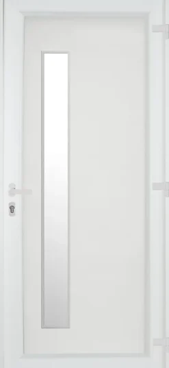 Fortia Porte d'entrée pvc blanc RAL 9003 Gatteo 96 x h.218 cm poussant gauche