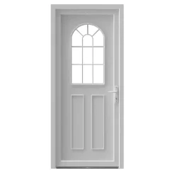 Porte d'entrée pvc blanc RAL 9003 Ameglia 97 x h.219 cm poussant gauche-Fortia New