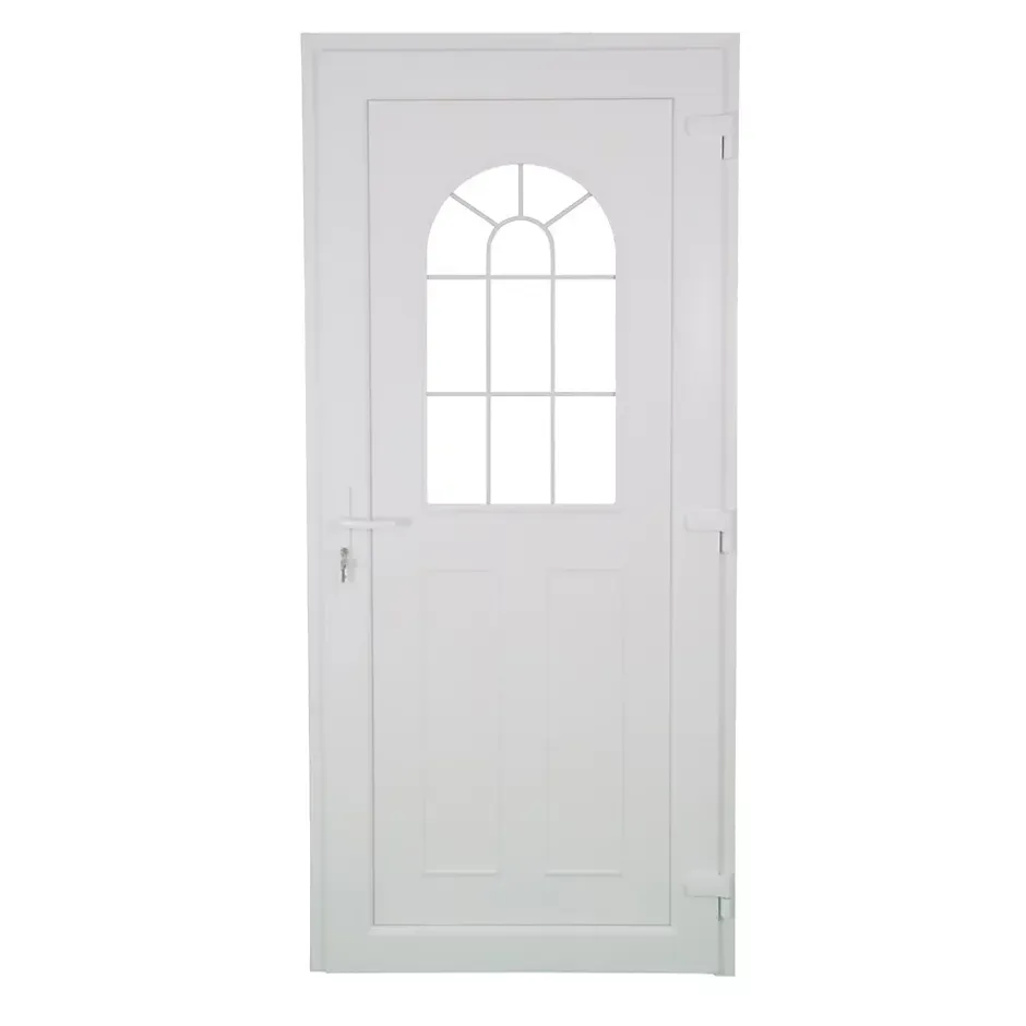 Porte d'entrée pvc blanc RAL 9003 Ameglia 97 x h.219 cm poussant gauche-Fortia New