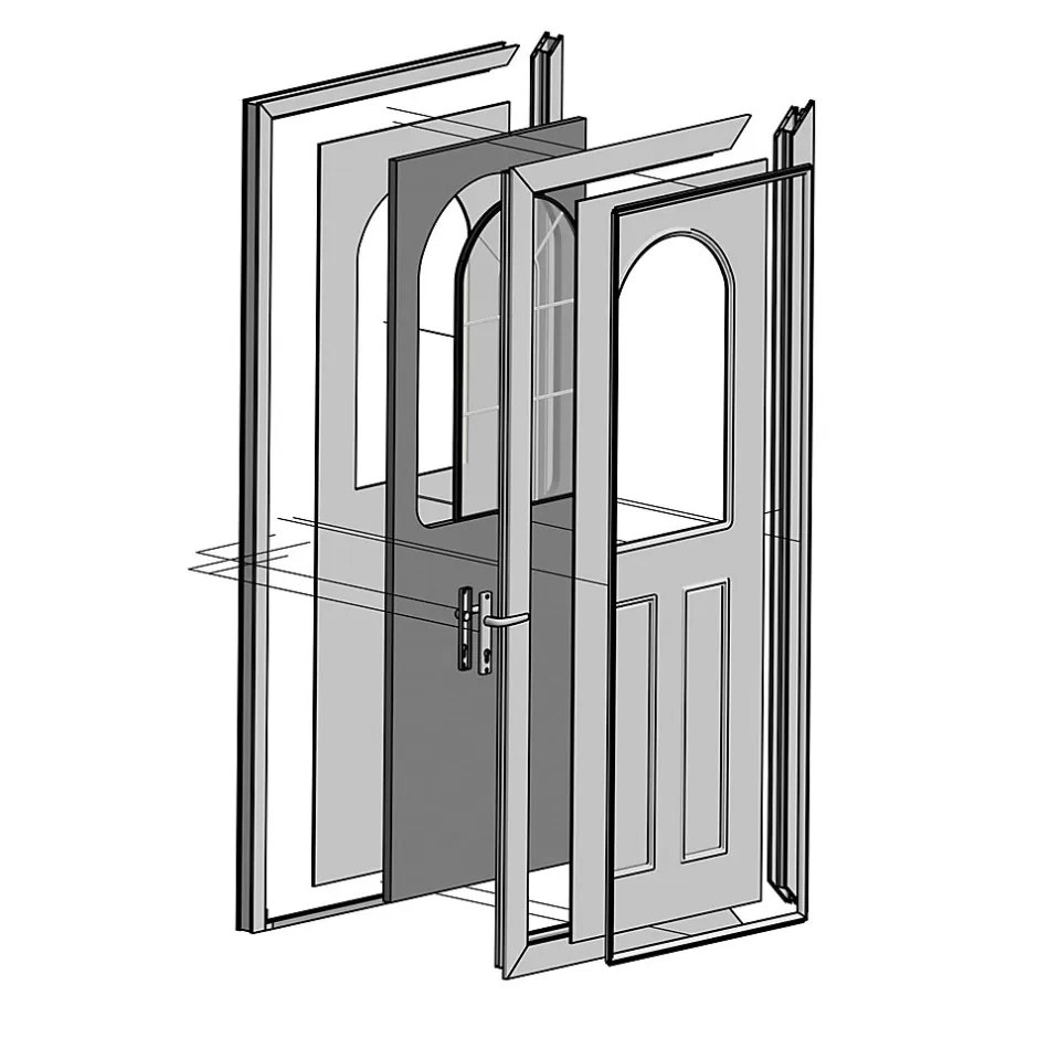 Porte d'entrée pvc blanc RAL 9003 Ameglia 97 x h.219 cm poussant gauche-Fortia New