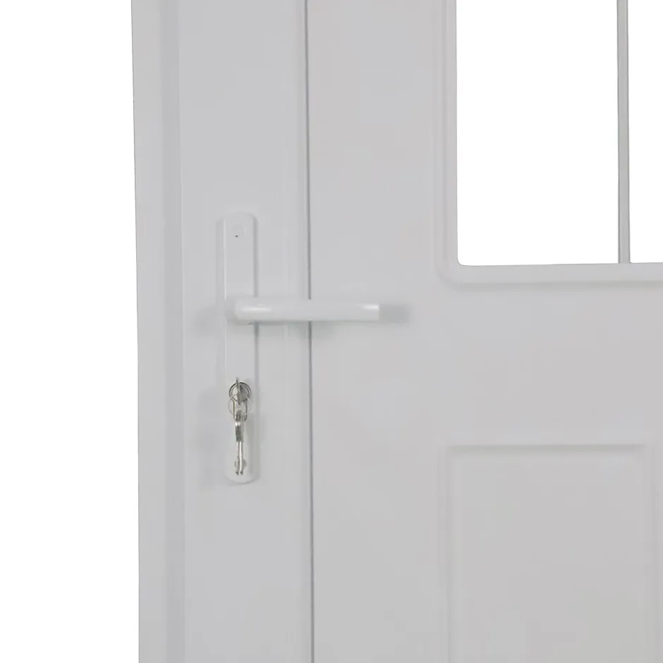 Porte d'entrée pvc blanc RAL 9003 Ameglia 97 x h.219 cm poussant gauche-Fortia New