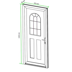 Porte d'entrée pvc blanc RAL 9003 Ameglia 97 x h.219 cm poussant gauche-Fortia New
