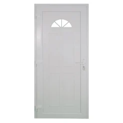 Fortia Porte d'entrée pvc blanc RAL 9003 Lorne 97 x h.219 cm poussant droit