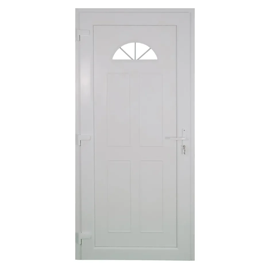 Fortia Porte d'entrée pvc blanc RAL 9003 Lorne 97 x h.219 cm poussant droit
