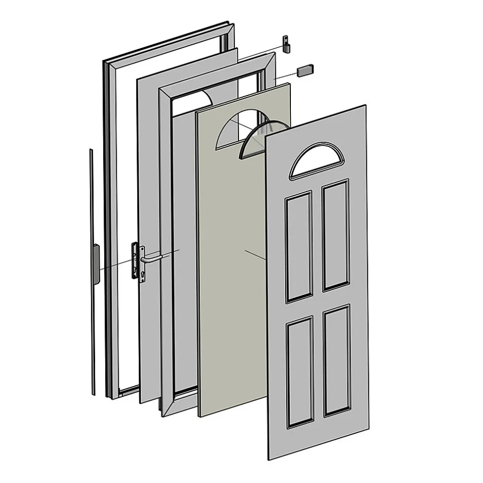 Fortia Porte d'entrée pvc blanc RAL 9003 Lorne 97 x h.219 cm poussant droit