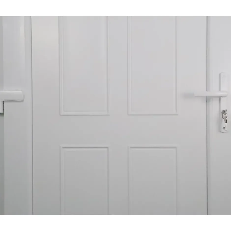 Fortia Porte d'entrée pvc blanc RAL 9003 Lorne 97 x h.219 cm poussant droit