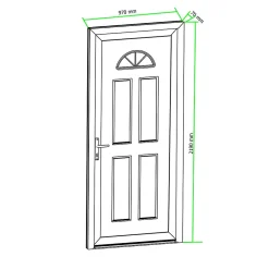 Fortia Porte d'entrée pvc blanc RAL 9003 Lorne 97 x h.219 cm poussant droit