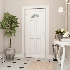 Fortia Porte d'entrée pvc blanc RAL 9003 Lorne 97 x h.219 cm poussant droit