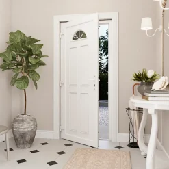 Fortia Porte d'entrée pvc blanc RAL 9003 Lorne 97 x h.219 cm poussant droit