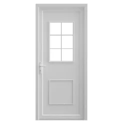 Porte d'entrée pvc blanc RAL 9003 Mindil 97 x h.219 cm poussant droit-Fortia Online