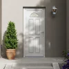 Fortia Porte d'entrée pvc blanc RAL 9003 Lorne 97 x h.219 cm poussant gauche