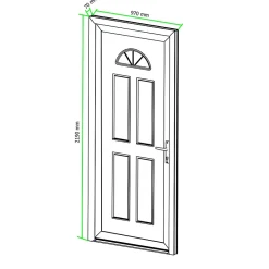 Fortia Porte d'entrée pvc blanc RAL 9003 Lorne 97 x h.219 cm poussant gauche
