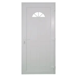 Fortia Porte d'entrée pvc blanc RAL 9003 Lorne 87 x h.219 cm poussant gauche