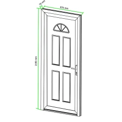 Fortia Porte d'entrée pvc blanc RAL 9003 Lorne 87 x h.219 cm poussant gauche