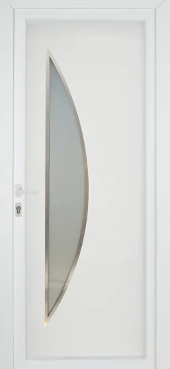 Fortia Porte d'entrée pvc blanc RAL 9003 Hermoso 98 x h.218 cm poussant droit