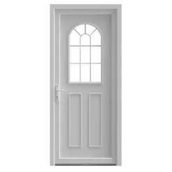 Fortia Porte d'entrée pvc blanc RAL 9003 Ameglia 97 x h.219 cm poussant droit