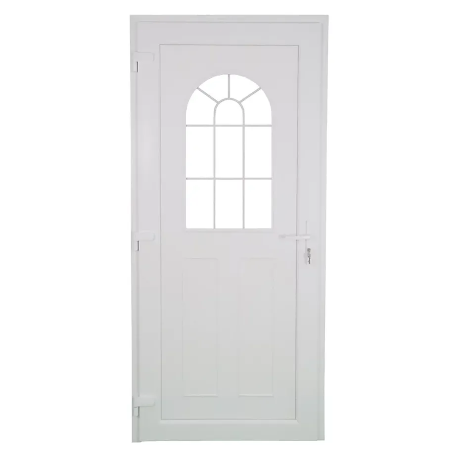 Fortia Porte d'entrée pvc blanc RAL 9003 Ameglia 97 x h.219 cm poussant droit