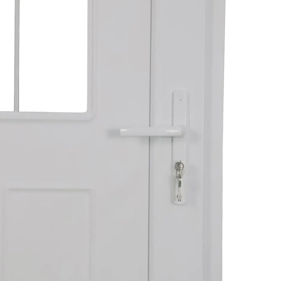 Fortia Porte d'entrée pvc blanc RAL 9003 Ameglia 97 x h.219 cm poussant droit