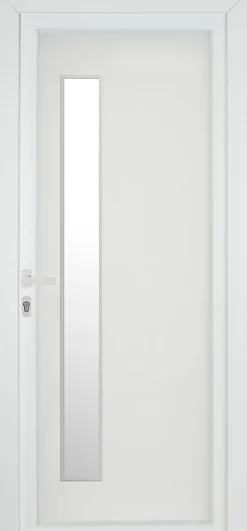Fortia Porte d'entrée pvc blanc RAL 9003 Gatteo 96 x h.218 cm poussant droit