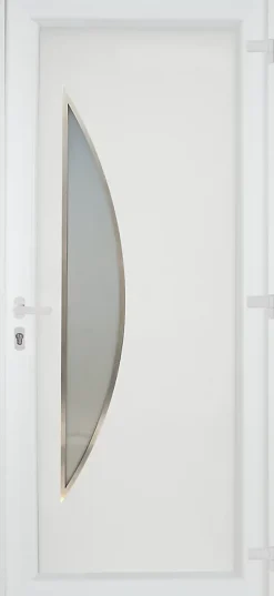 Fortia Porte d'entrée pvc blanc RAL 9003 Hermoso 96 x h.218 cm poussant gauche