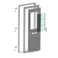 Porte d'entrée pvc blanc RAL 9003 Mindil 97 x h.219 cm poussant gauche-Fortia Online