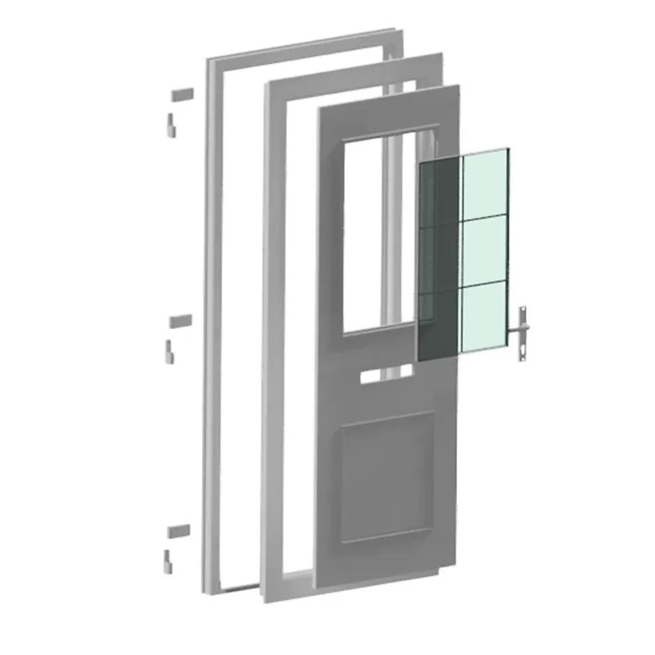 Porte d'entrée pvc blanc RAL 9003 Mindil 97 x h.219 cm poussant gauche-Fortia Online