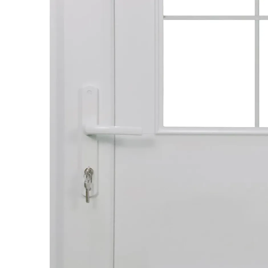 Porte d'entrée pvc blanc RAL 9003 Mindil 97 x h.219 cm poussant gauche-Fortia Online