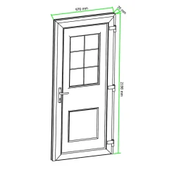 Porte d'entrée pvc blanc RAL 9003 Mindil 97 x h.219 cm poussant gauche-Fortia Online
