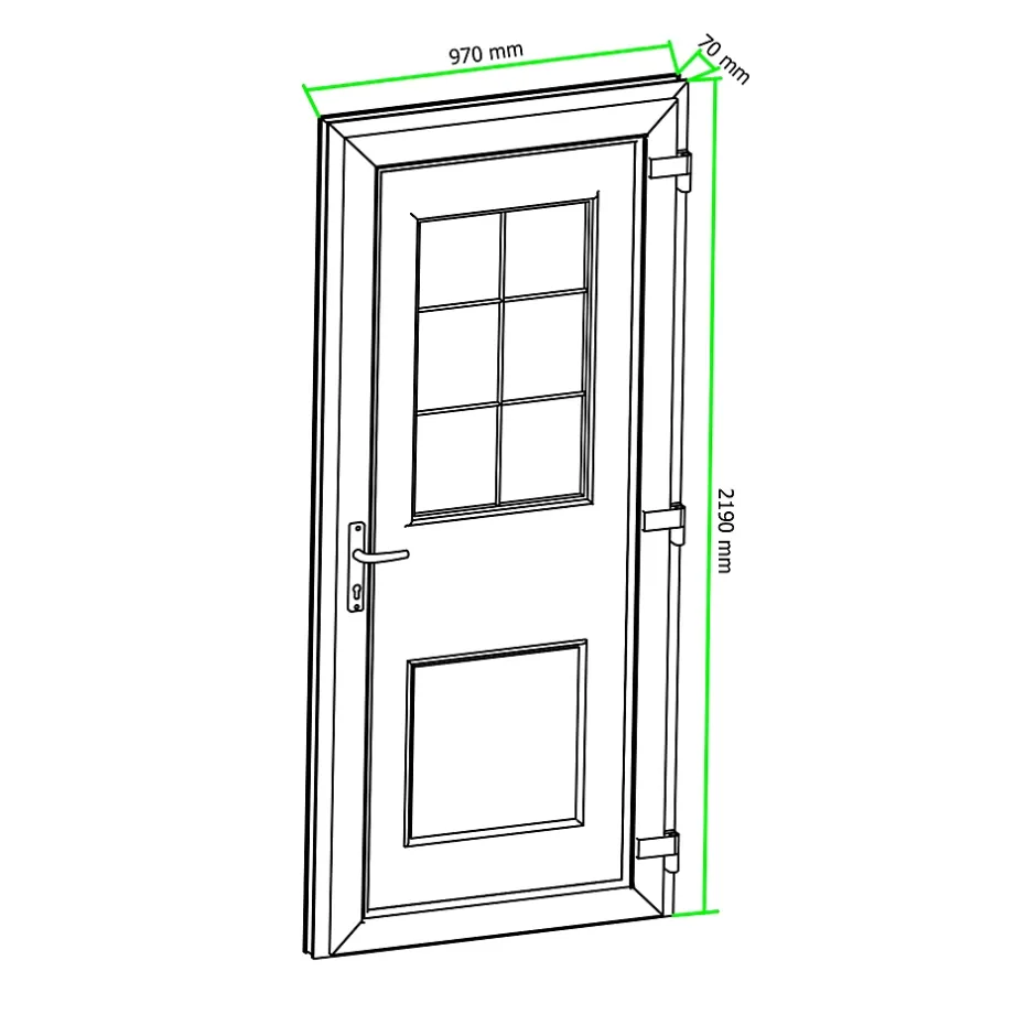 Porte d'entrée pvc blanc RAL 9003 Mindil 97 x h.219 cm poussant gauche-Fortia Online