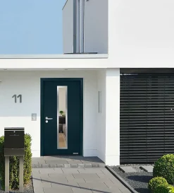 Hormann Porte d'entrée Hörmann acier galvanisé l.90 x h.215 cm poussant droit THP700N gris anthracite ral 7016