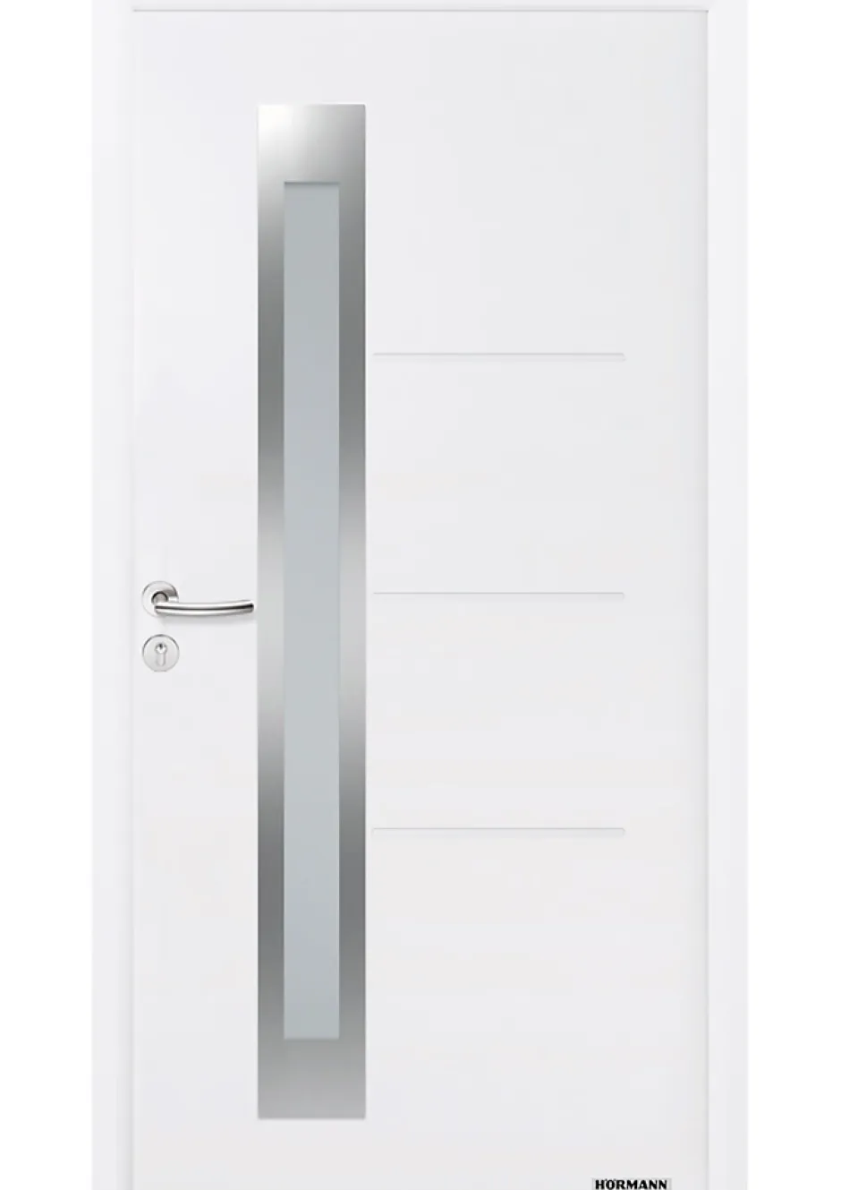 Hormann Porte d'entrée Hörmann acier galvanisé l.90 x h.215 cm poussant droit THP780S blanc ral 9016