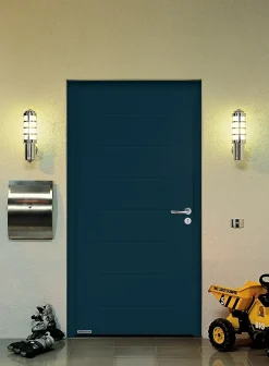 Porte d'entrée Hörmann acier galvanisé l.90 x h.215 cm poussant gauche THP015 gris anthracite ral 7016-Hormann Sale