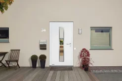 Porte d'entrée Hörmann acier galvanisé l.90 x h.215 cm poussant gauche THP700N blanc ral 9016-Hormann Sale