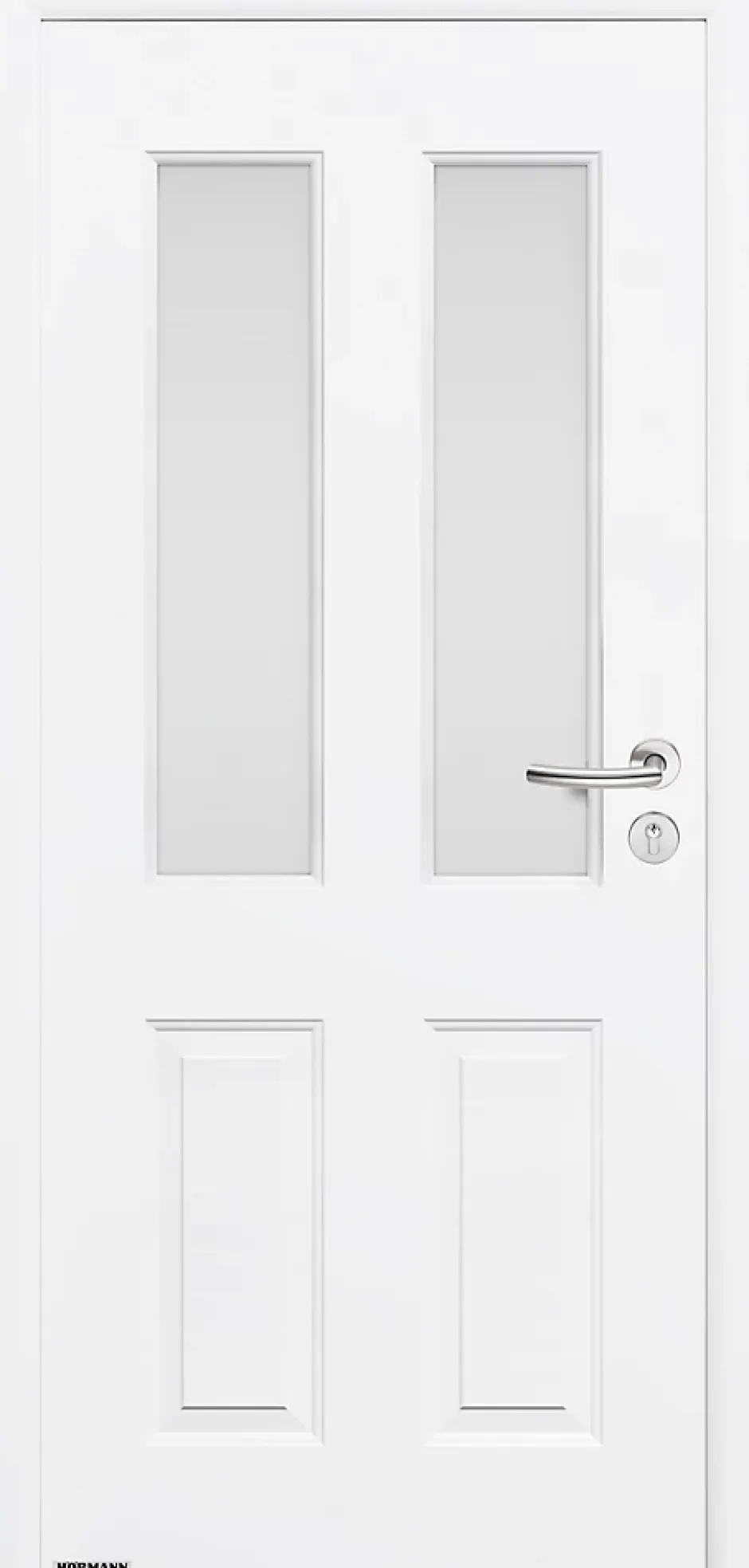 Hormann Porte d'entrée Hörmann acier galvanisé l.90 x h.215 cm poussant gauche THP410S blanc ral 9016