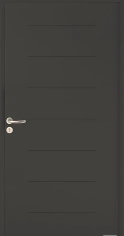 Porte d'entrée Hörmann acier galvanisé l.90 x h.215 cm poussant droit THP015 gris anthracite ral 7016-Hormann