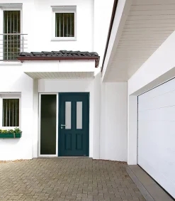 Porte d'entrée Hörmann acier galvanisé l.90 x h.215 cm poussant droit THP410S gris anthracite ral 7016-Hormann Discount