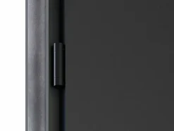 Porte d'entrée pleine en acier H207 x L100 cm - Noir et effet chêne - épaisseur 55 mm - poussant droit - MABENA-Vente-unique New