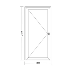 Fral Fermetures Porte d'entrée PVC blanc L 1060mm x H 2150mm ouvant gauche