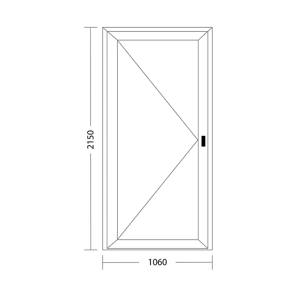 Fral Fermetures Porte d'entrée PVC blanc L 1060mm x H 2150mm ouvant gauche