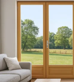 Porte Fenetre Bois 2 Vantaux H225 X L140 Côte Tableau-Gd Menuiseries New