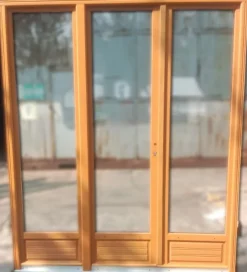 Porte Fenetre Bois 3 Vantaux H215 X L180 Cotes Tableau + Poignee Et Barillet (ref 01245f924)-Gd Menuiseries New