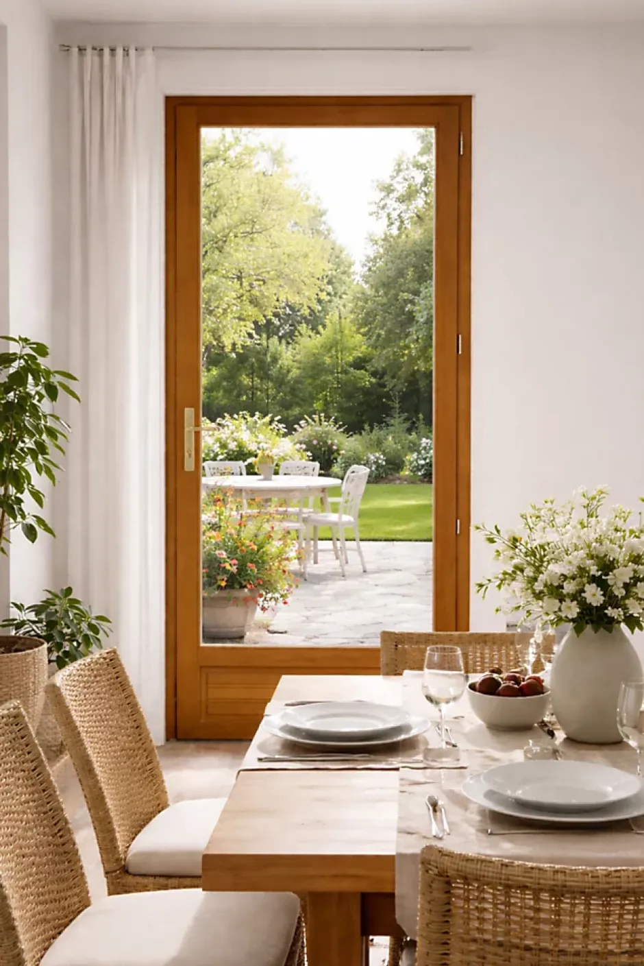 Gd Menuiseries Porte Fenetre Bois 1 Vantail H205 X L80 Côte Tableau Tirant Droite