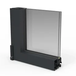 Porte fenêtre alu 1 vantail + volet roulant électrique gris - l.80 x h.215 cm, tirant gauche-GoodHome