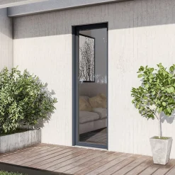 Porte fenêtre alu 1 vantail + volet roulant électrique gris - l.80 x h.215 cm, tirant gauche-GoodHome