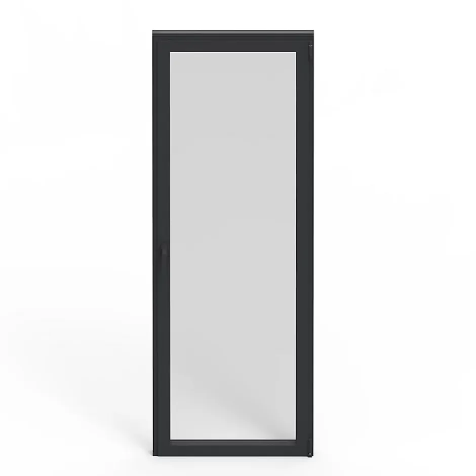 Porte fenêtre alu 1 vantail gris - l.80 x h.215 cm, tirant droit-GoodHome Hot